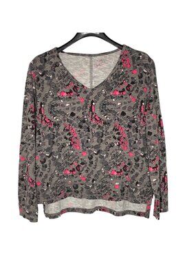 Escape by Habitat Abstract Paint Splatter Cotton Top Sz MED Boxy Artsy
